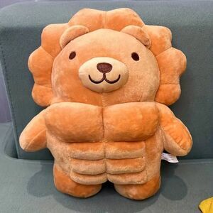 Cute Six Pack Chad Muscle Lion Stuffed Animal Plush Toy